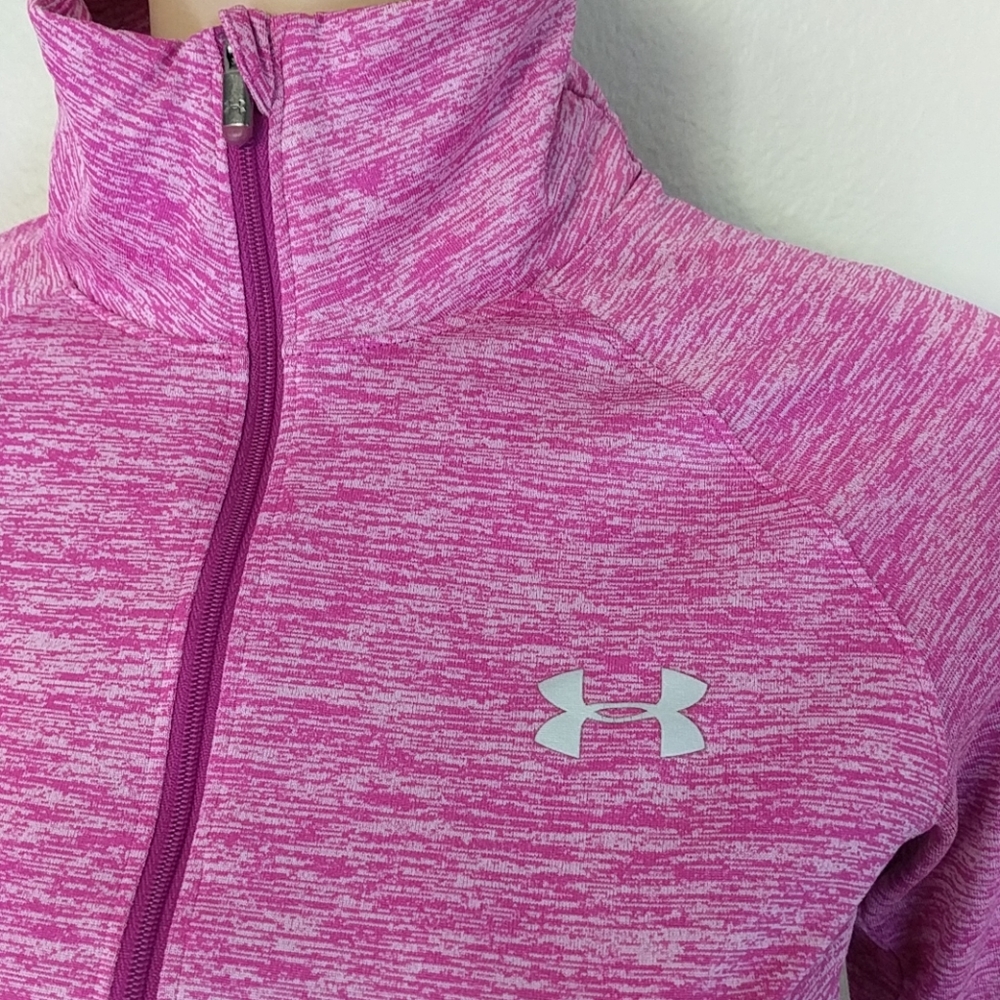[Under Armour] Pink heathered half zip pullover XS - Picture 2 of 6